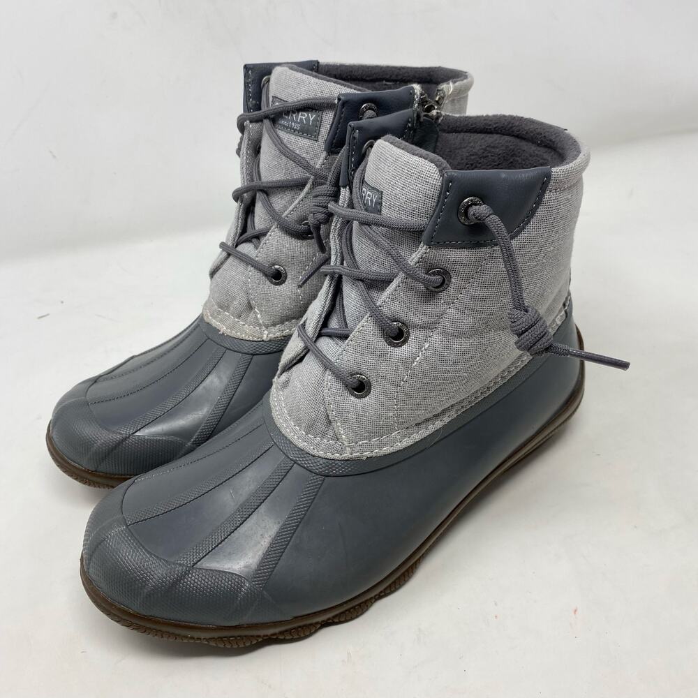 Sperry Grey Waterproof All Weather Duck Boots Shoes Womens Size 7